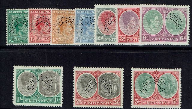 Image of St Kitts Nevis SG 68S/77S LMM British Commonwealth Stamp